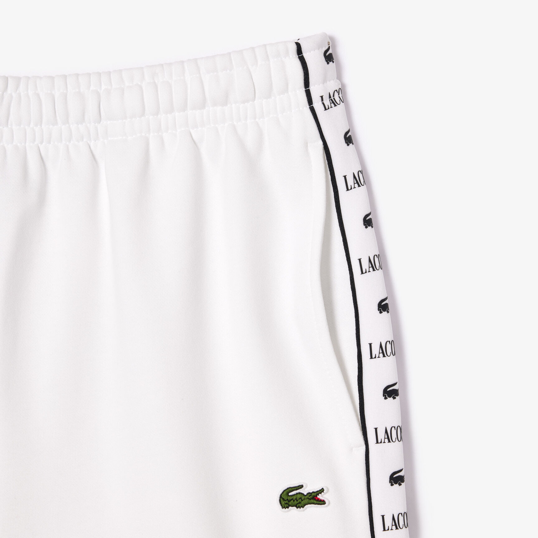 Logo Stripe Fleece Jogger Shorts