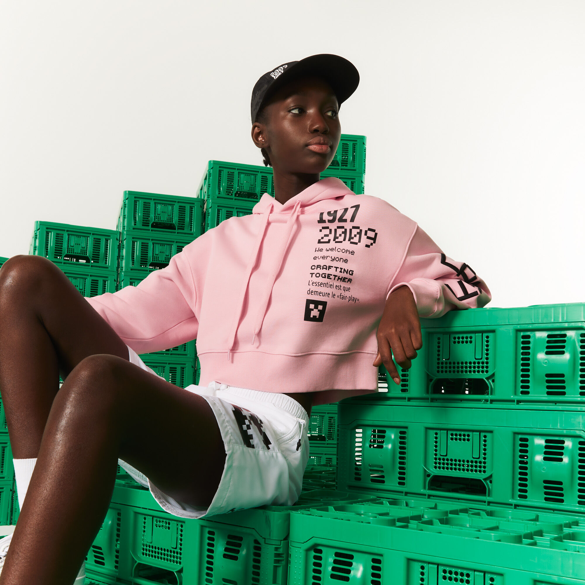 Buy Women s Lacoste L VE Collab Minecraft Oversized Fleece Hoodie Lacoste EG