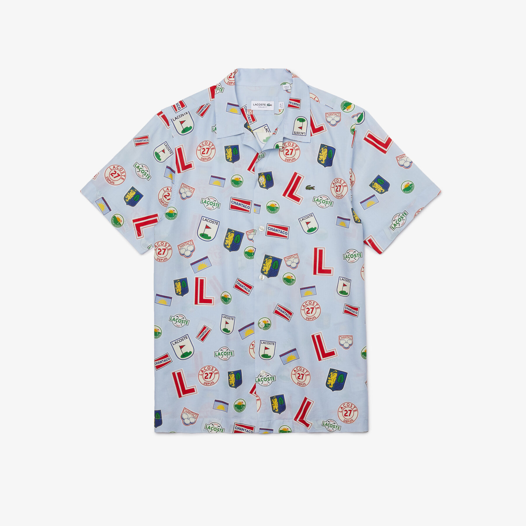 Men's Hawaiian Print Cotton Shirt lacoste men s hawaiian print cotton shirt