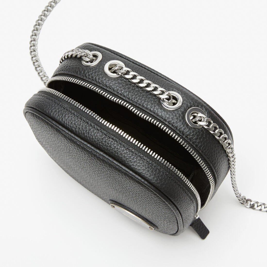 حقيبة كروس لاكوست صغيرة مربعة جلد بارز الملمس للنساء حقيبة كروس لاكوست صغيرة مربعة جلد بارز الملمس للنساء