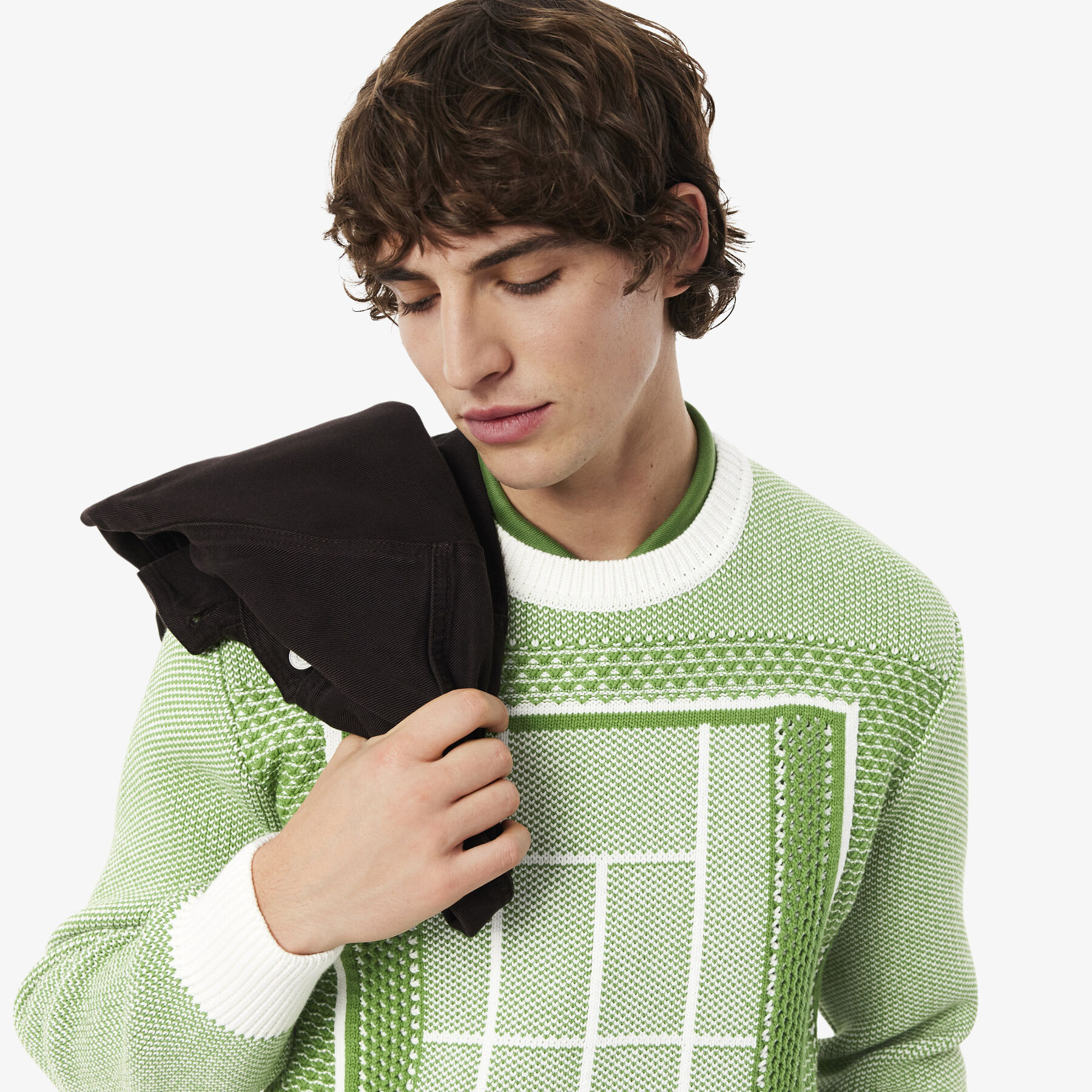 Tennis Court Graphic Jacquard Sweater lacoste tennis court graphic jacquard sweater