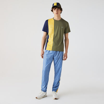 Men’s Crew Neck Lacoste Lettering Colourblock T-shirt