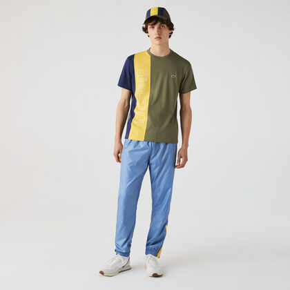 Men’s Crew Neck Lacoste Lettering Colourblock T-shirt