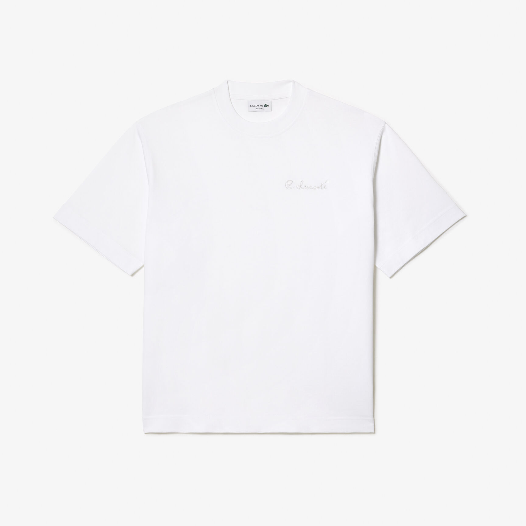 Loose Fit Heavy Cotton Lacoste Embroidery T-shirt