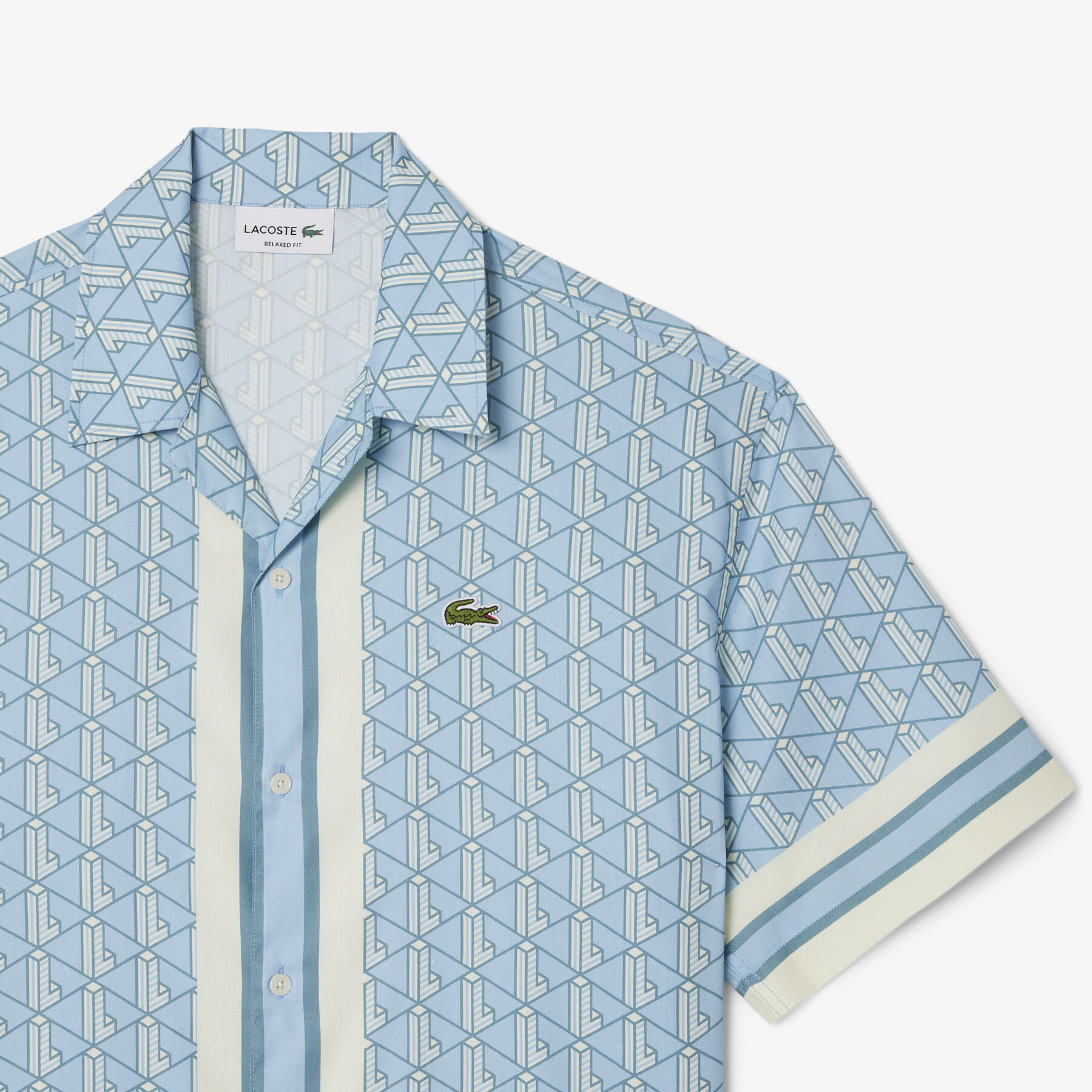 lacoste straight cut monogram shirt