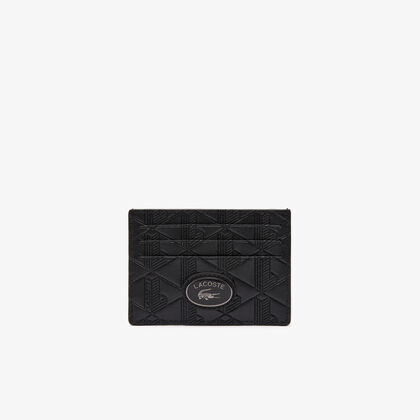 Leather Monogram Print Card Holder
