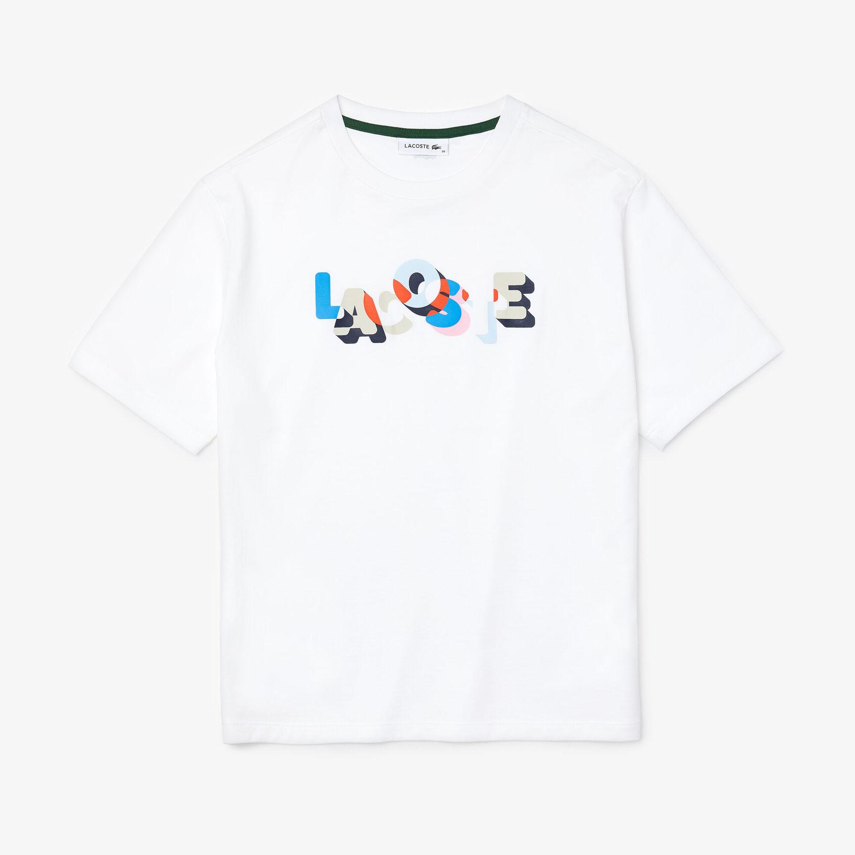 Women's Crew Neck Lacoste Print Soft Cotton T-shirt Women's Crew Neck Lacoste Print Soft Cotton T-shirt