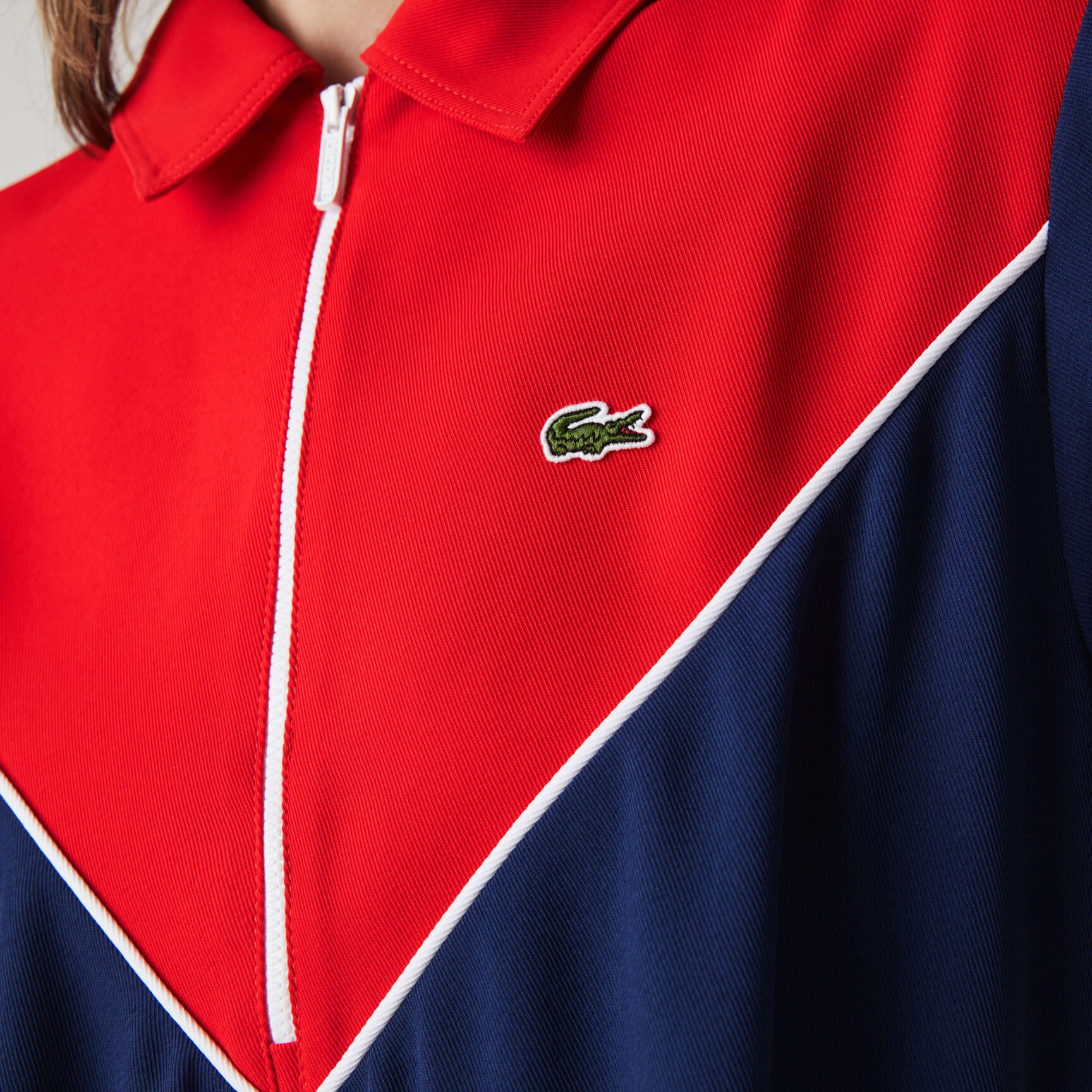 Women&rsquo;s Flowy Zip Collar Colorblock Polo Dress