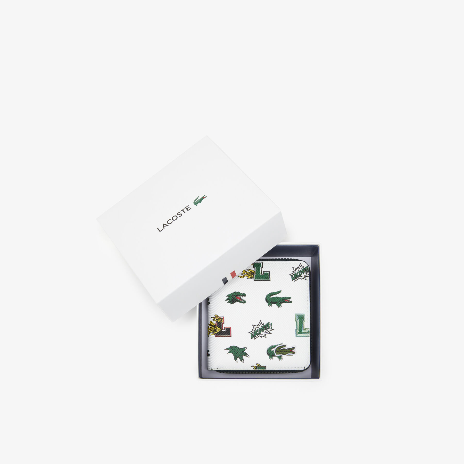 Women's Holiday Comic Effect Print Small Zip Wallet lacoste women s holiday comic effect print small zip wallet