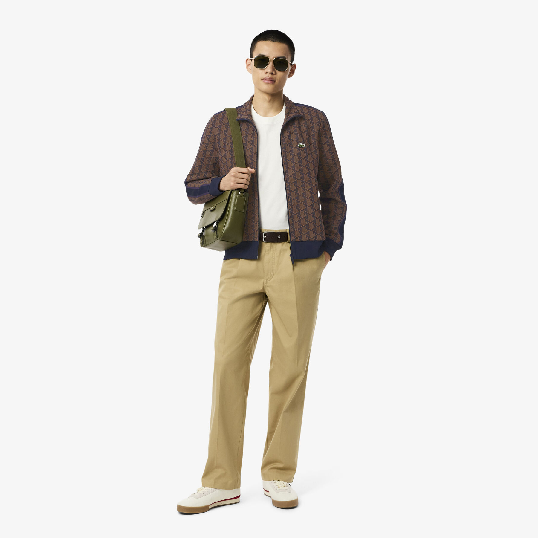 lacoste paris zip up jacquard track jacket