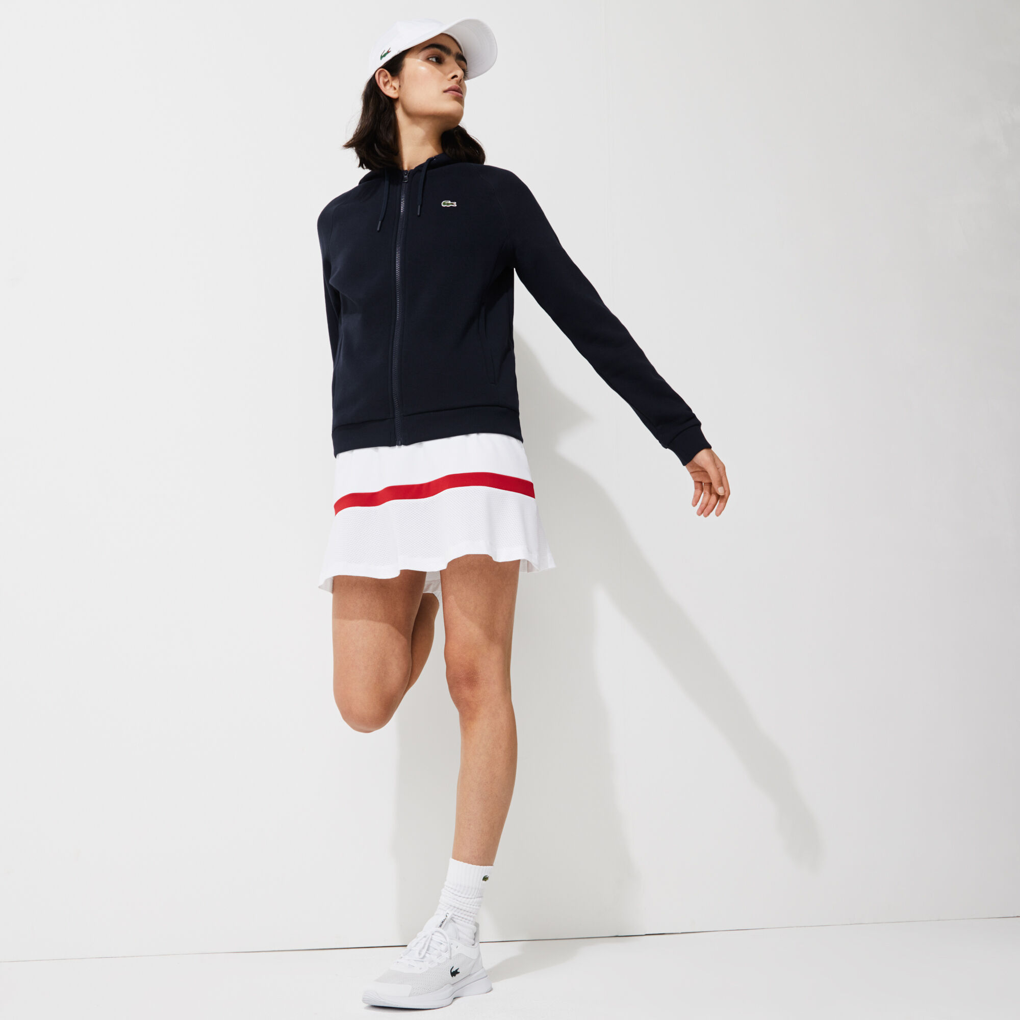 Women's Lacoste SPORT Hooded Fleece Zip Tennis Sweatshirt Women's Lacoste SPORT Hooded Fleece Zip Tennis Sweatshirt