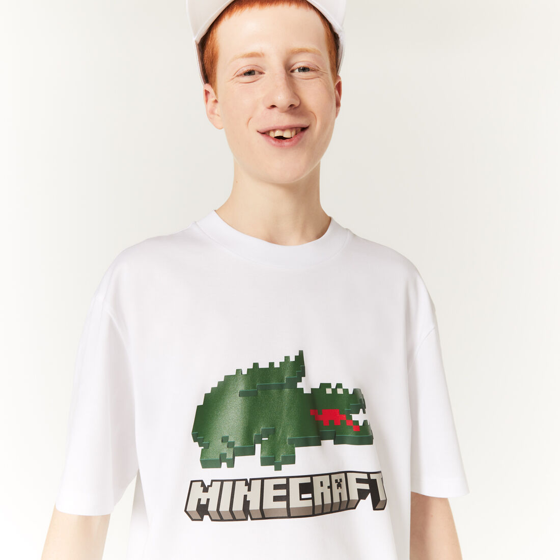تيشيرت مطبوع قطن عضوي للجنسين مجموعة Lacoste x Minecraft تيشيرت مطبوع قطن عضوي للجنسين مجموعة Lacoste x Minecraft