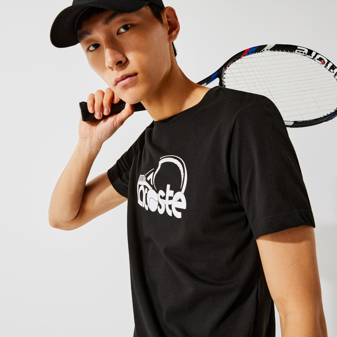 Men's Lacoste SPORT Crew Neck Tennis Print Breathable T-shirt