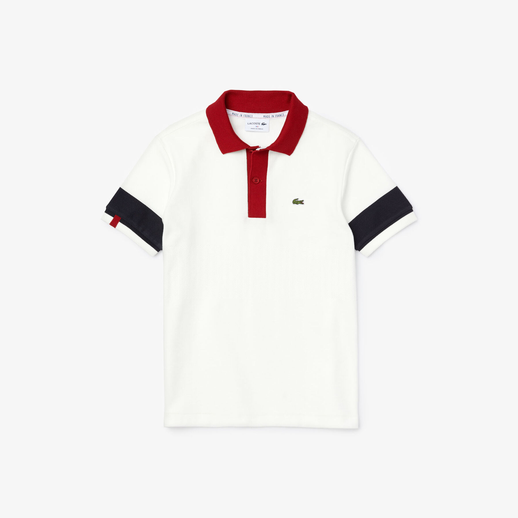 boys  lacoste made in france piqu  effect cotton polo shirt