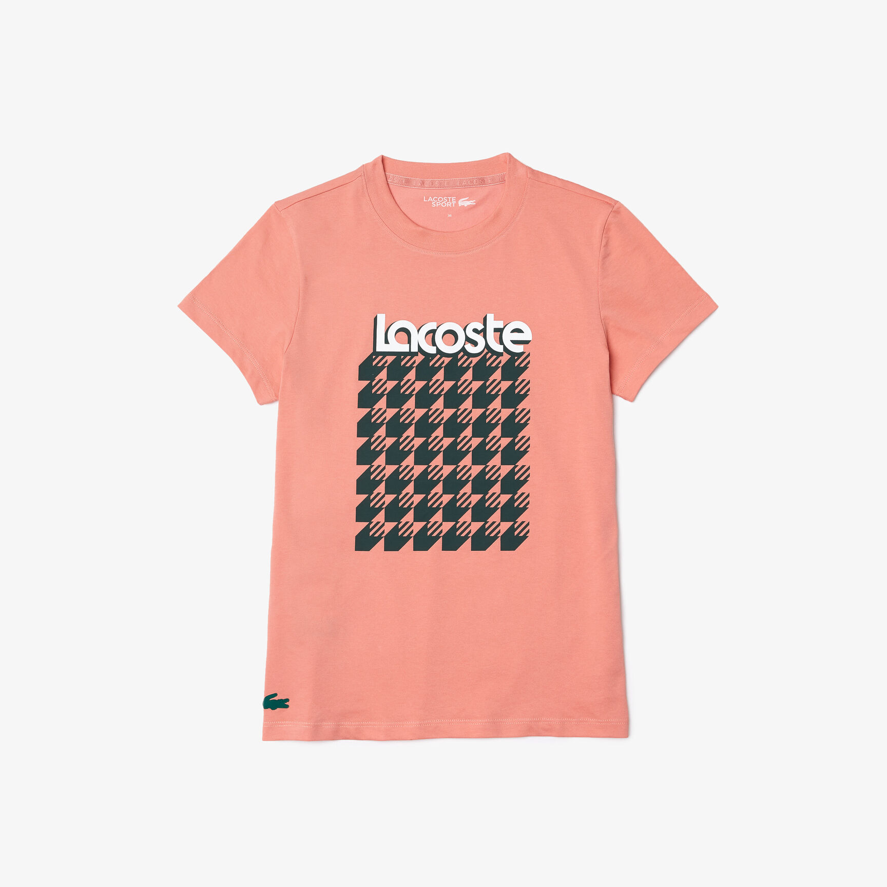 Women's Lacoste SPORT Breathable Houndstooth Patterned T-shirt Women's Lacoste SPORT Breathable Houndstooth Patterned T-shirt