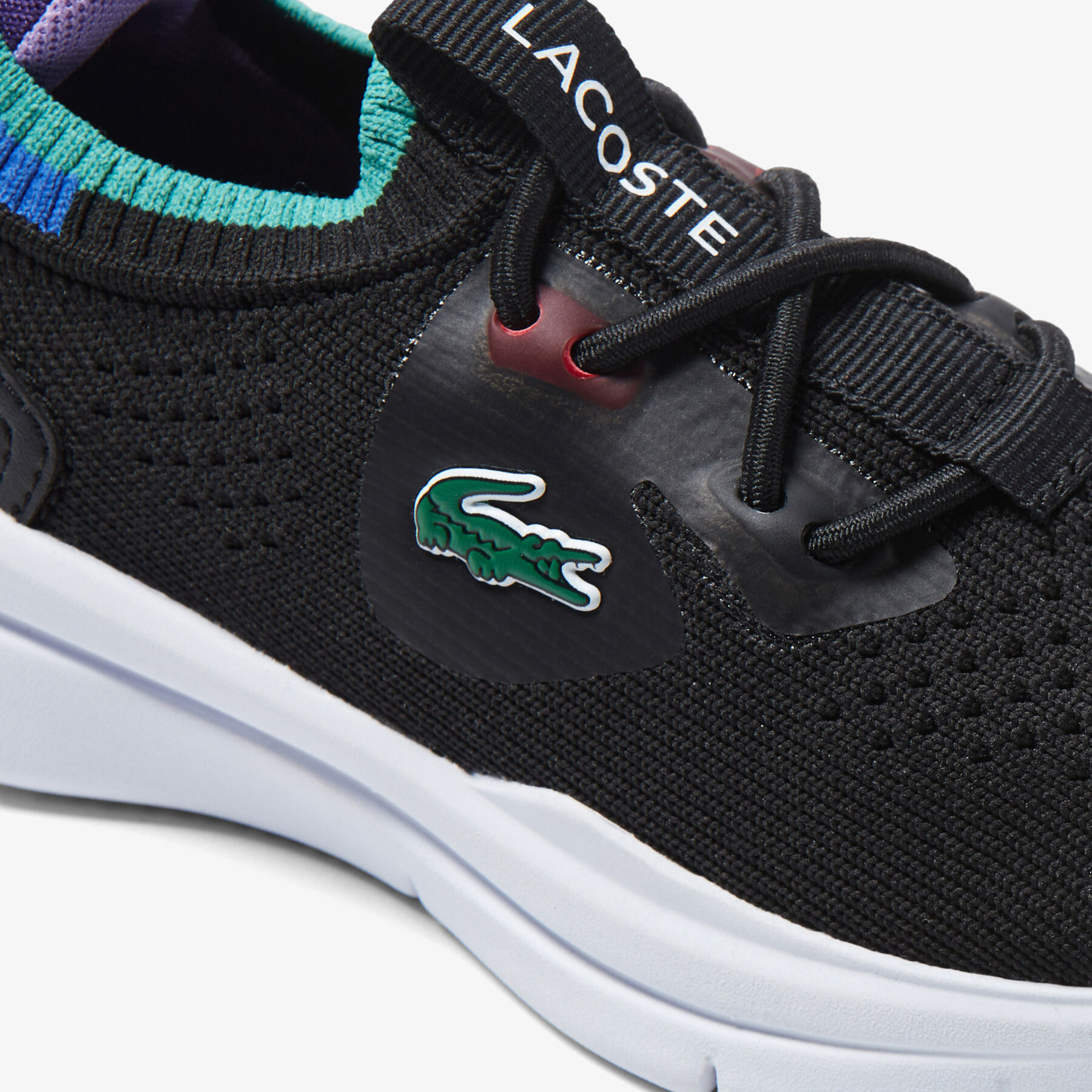 Infants' Lacoste Run Spin Knit Textile Colour Contrast Trainers infants lacoste run spin knit textile colour contrast trainers