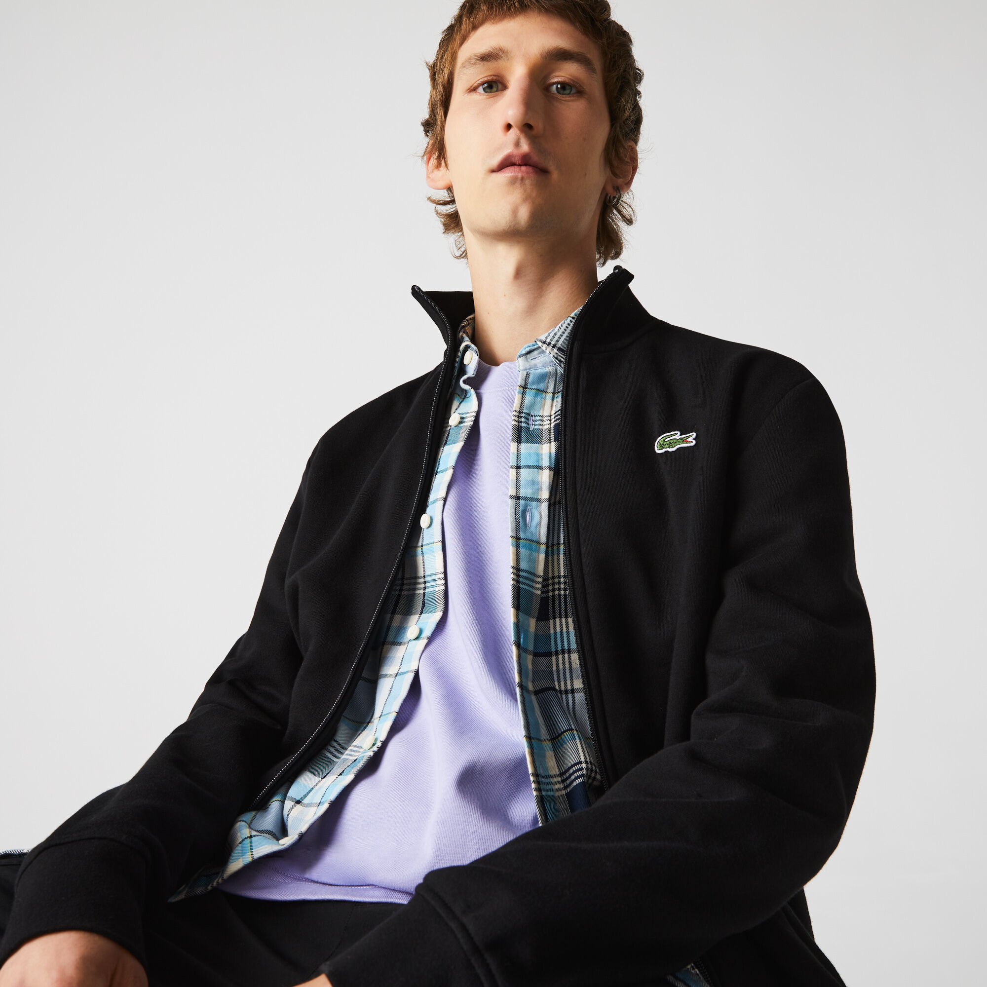 Men's Lacoste SPORT Cotton Blend Fleece Zip Sweatshirt Men's Lacoste SPORT Cotton Blend Fleece Zip Sweatshirt