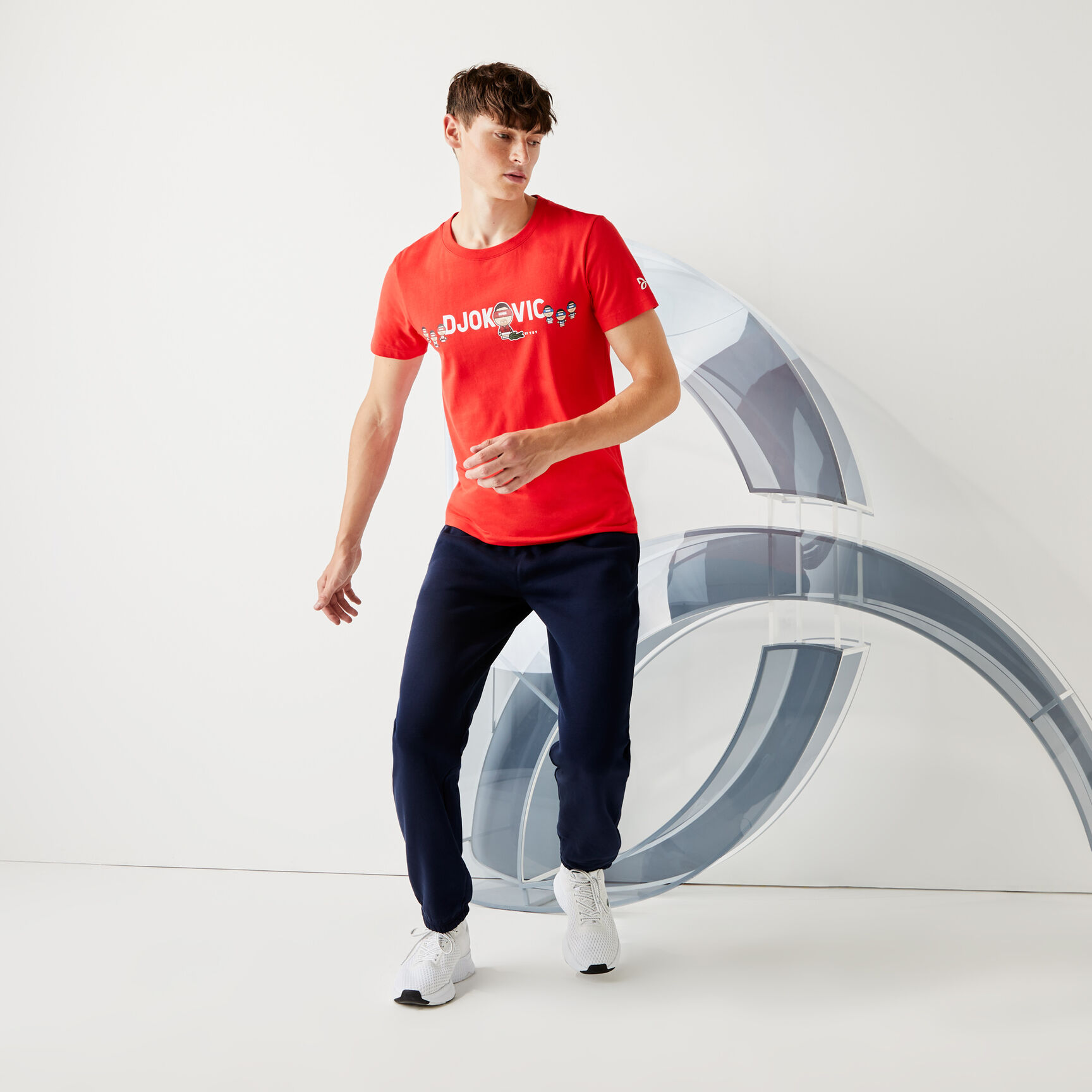 تي شيرت قطن مسامي من مجموعة Lacoste SPORT بالتعاون مع تصميم Youssef SY للرجال تي شيرت قطن مسامي من مجموعة Lacoste SPORT بالتعاون مع تصميم Youssef SY للرجال