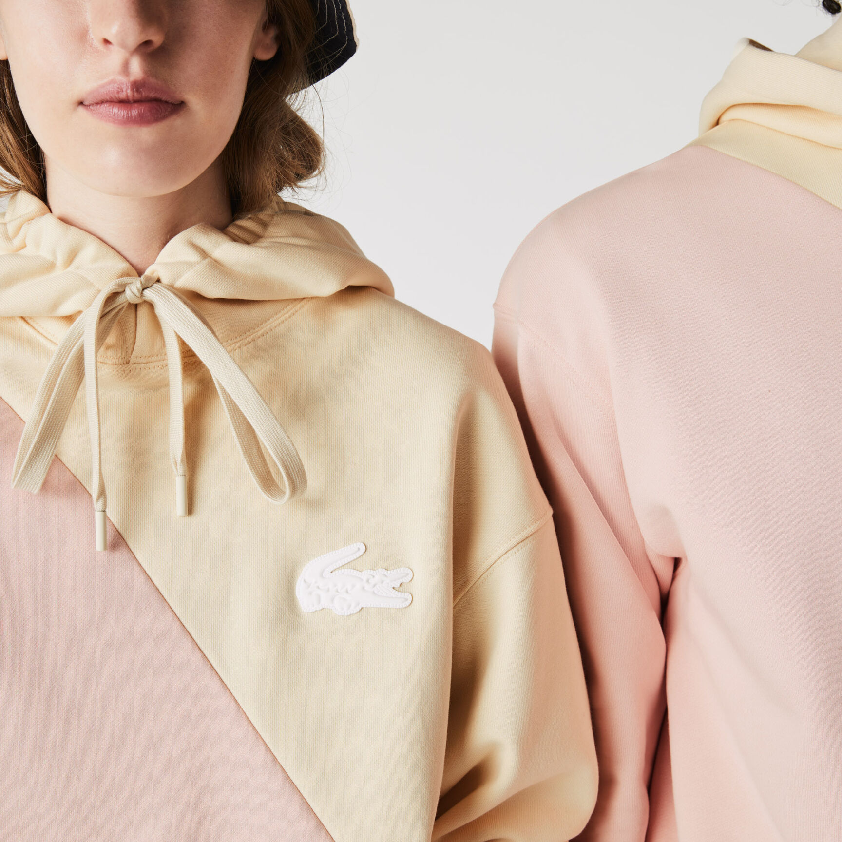 Unisex Lacoste LIVE Loose Fit Hooded Bicolour Fleece Sweatshirt Unisex Lacoste LIVE Loose Fit Hooded Bicolour Fleece Sweatshirt