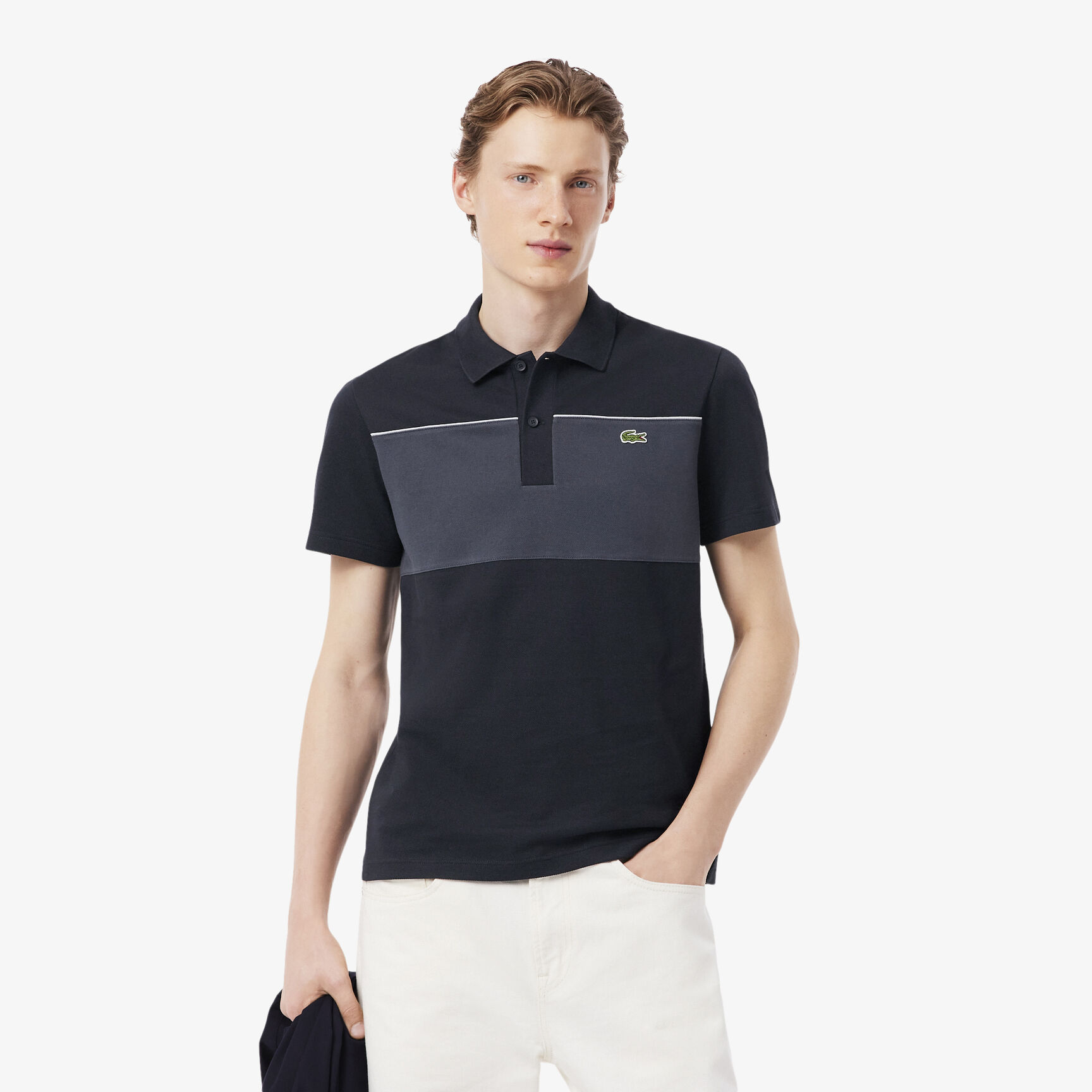 Regular Fit Colour-Block Pique Polo Shirt