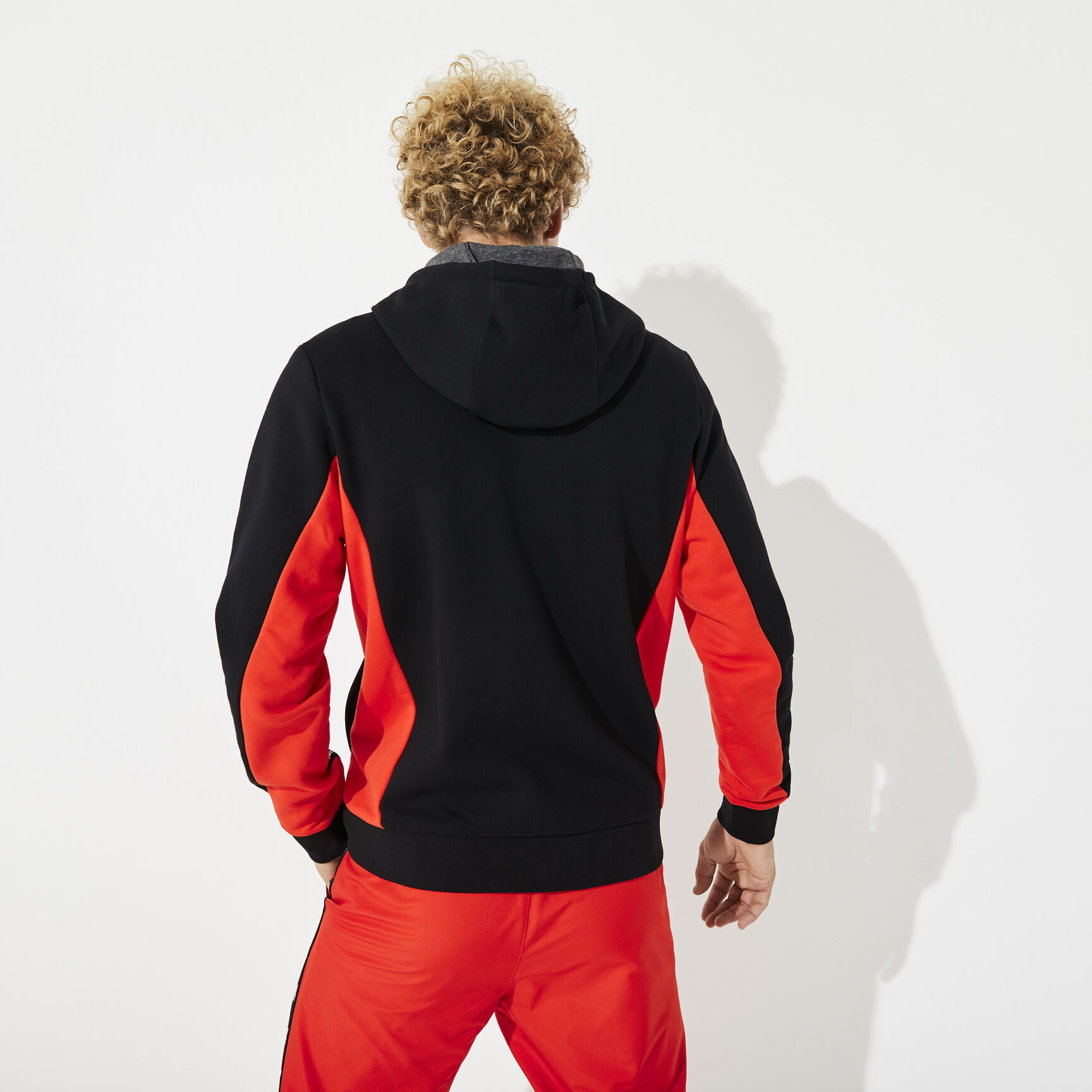 Men's Lacoste SPORT Two-Tone Fleece Hoody Sweatshirt