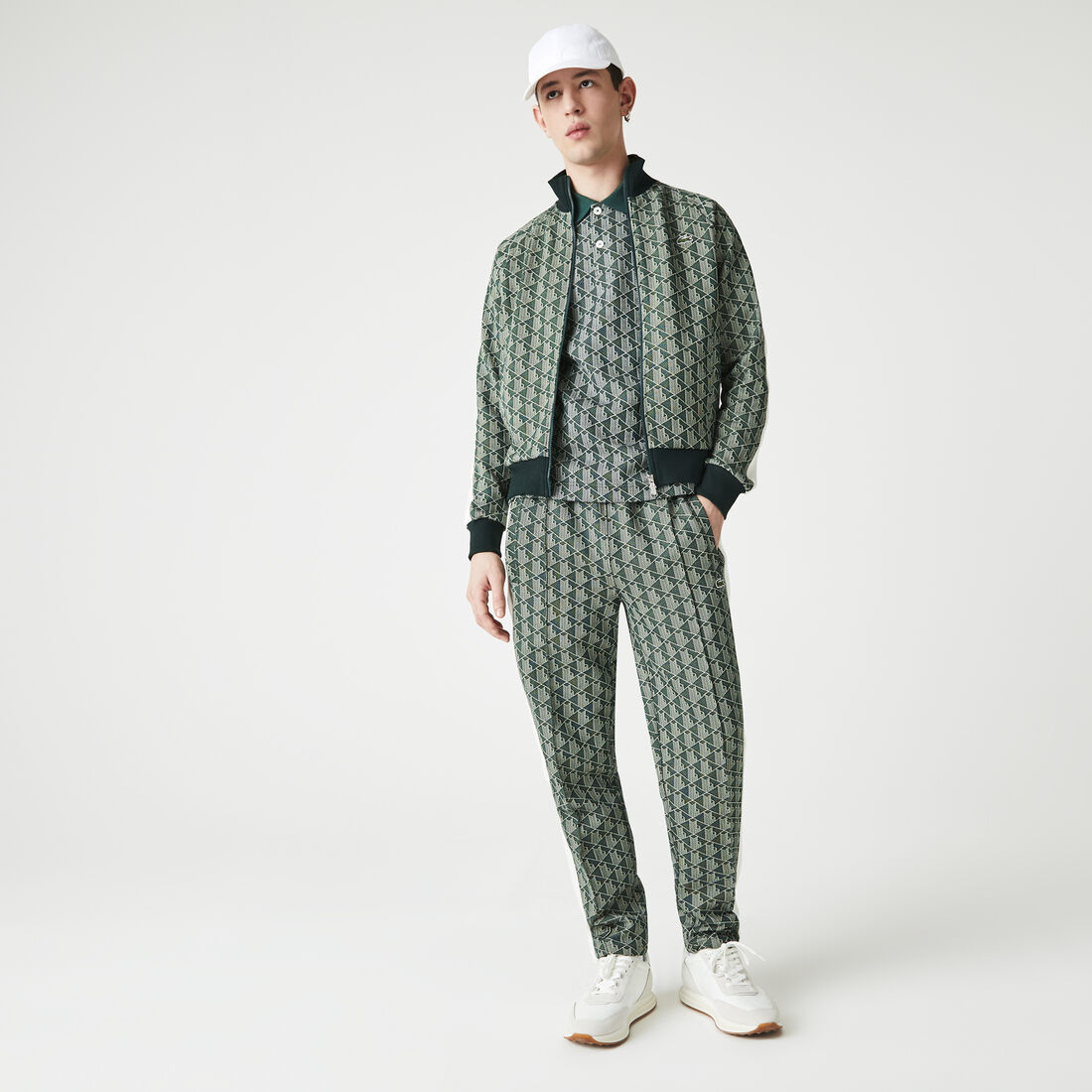 Unisex Lacoste L!VE Monogram Patterned Jacquard Zip Jacket Unisex Lacoste L!VE Monogram Patterned Jacquard Zip Jacket