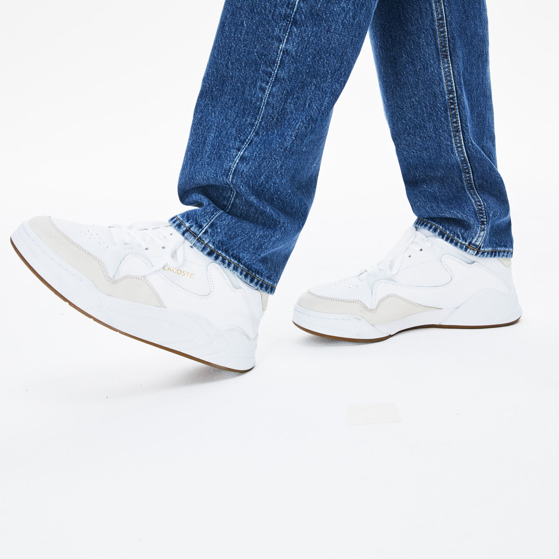 Men's Court Slam Perforated Leather Trainers lacoste men s court slam perforated leather trainers