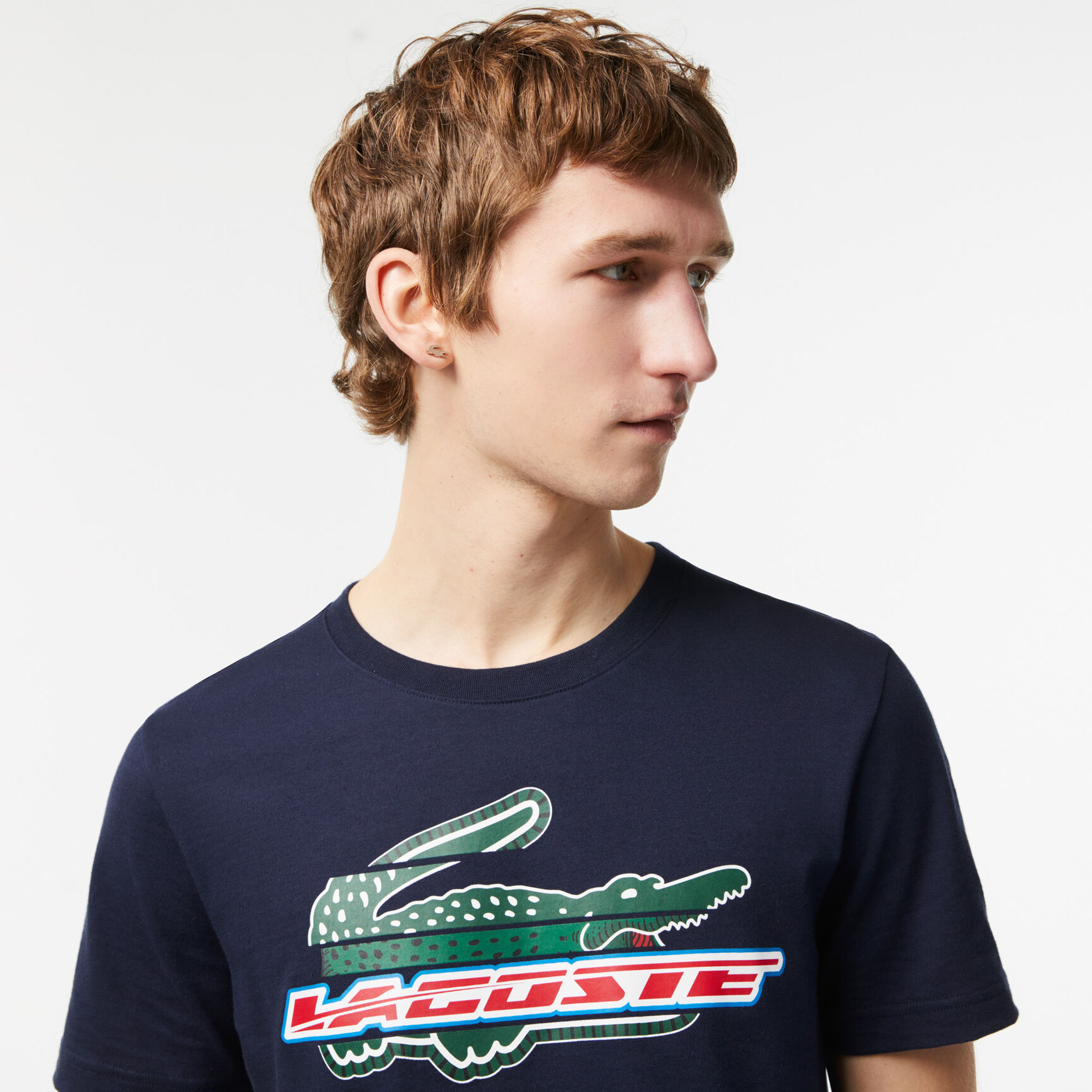 تيشيرت لاكوست قطن عضوي بقصة عادية للرجال مجموعة Lacoste SPORT