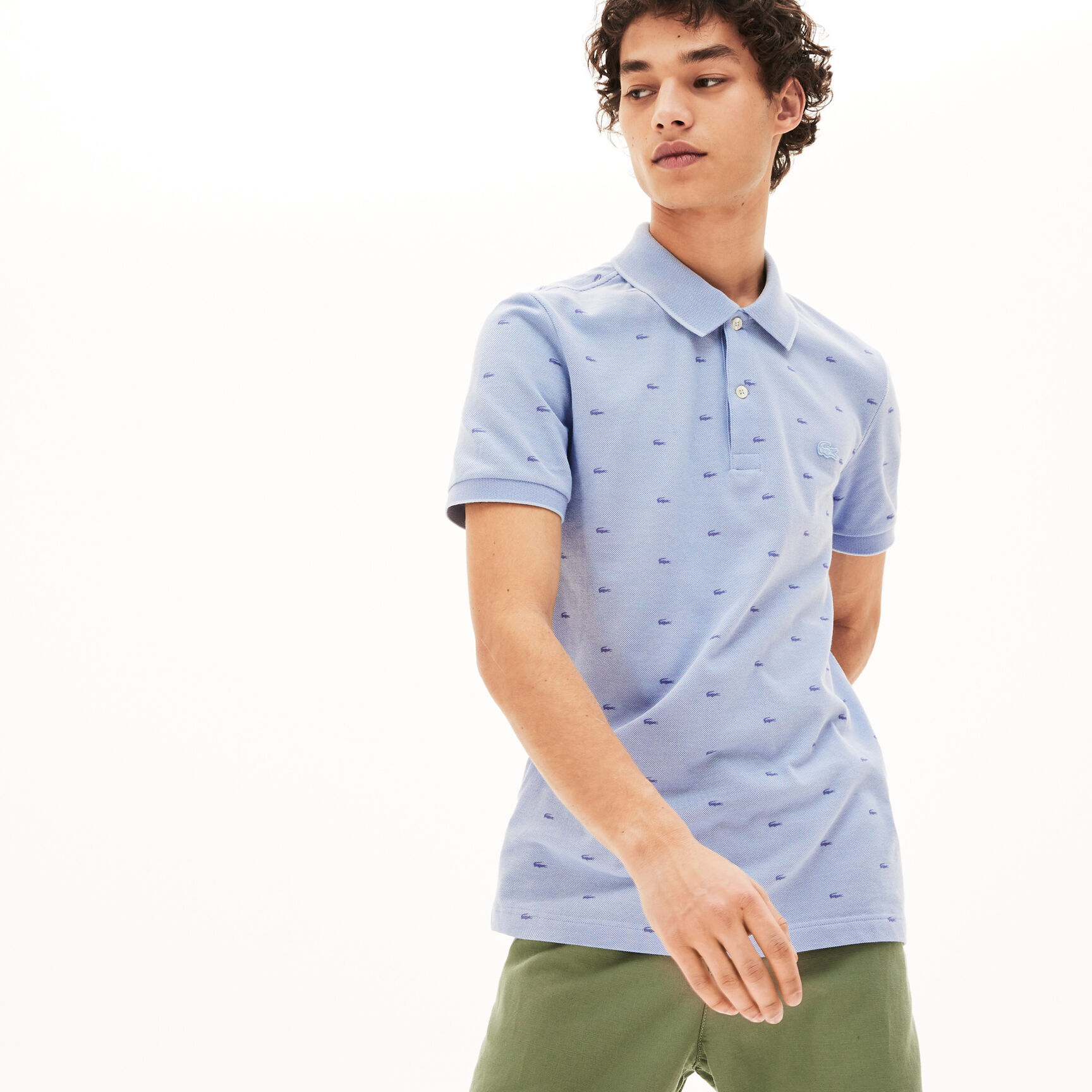 Men's Lacoste Micro Print Polo Shirt Men's Lacoste Micro Print Polo Shirt