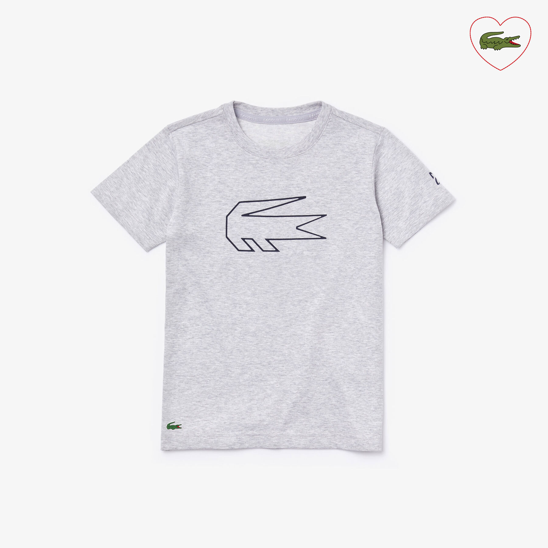 boys  lacoste sport x novak djokovic crocodile print t shirt