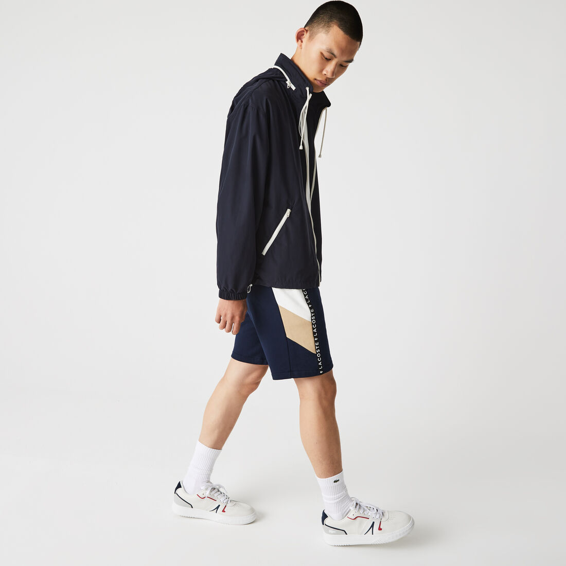 Men's Lacoste Lettered Bands Fleece Bermuda Shorts