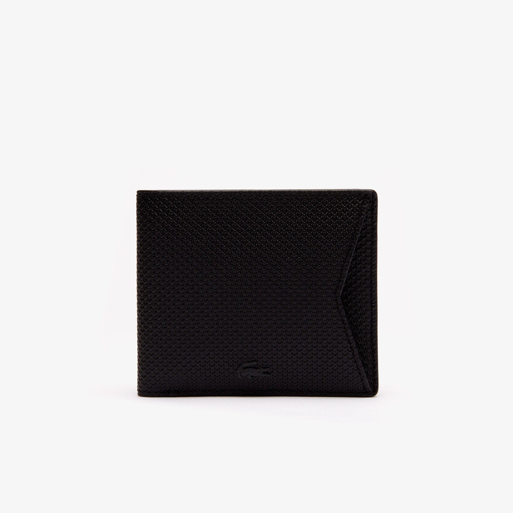 lacoste men s chantaco piqu  leather 8 card holder and wallet
