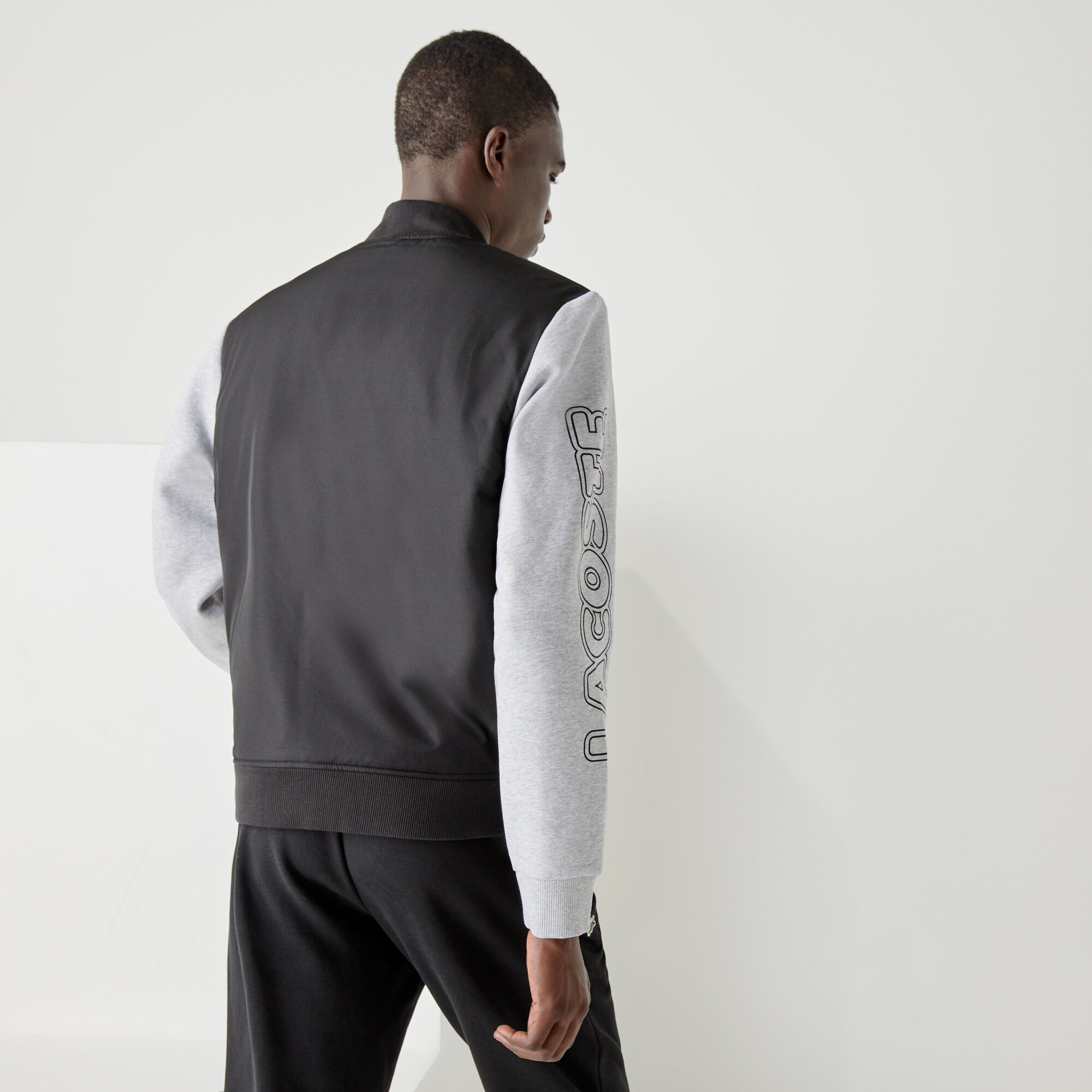 Men's Lacoste SPORT Two-Tone Print Fleece Zip Teddy Jacket