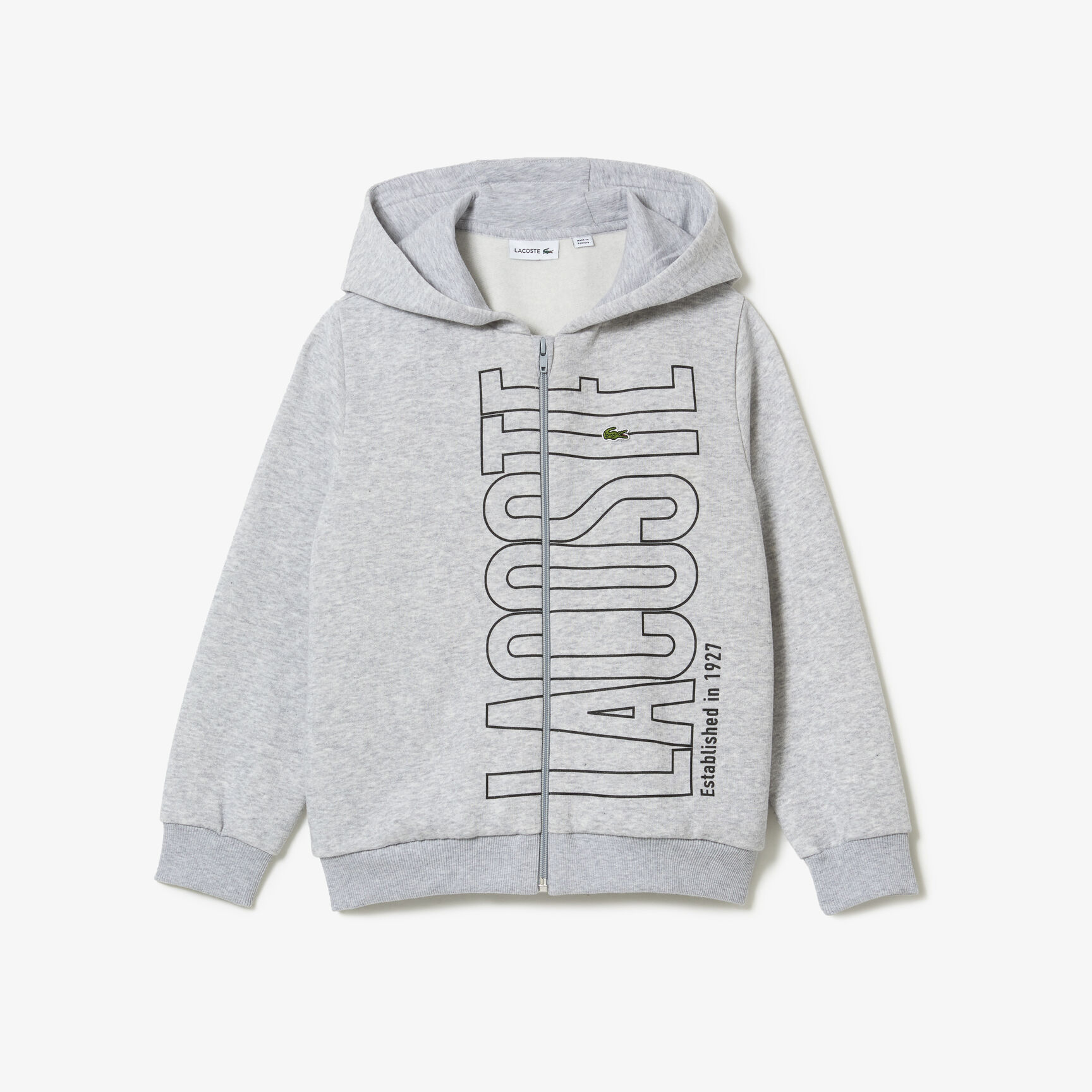 Boys' Lacoste Branded Zippered Hooded Sweatshirt Boys' Lacoste Branded Zippered Hooded Sweatshirt
