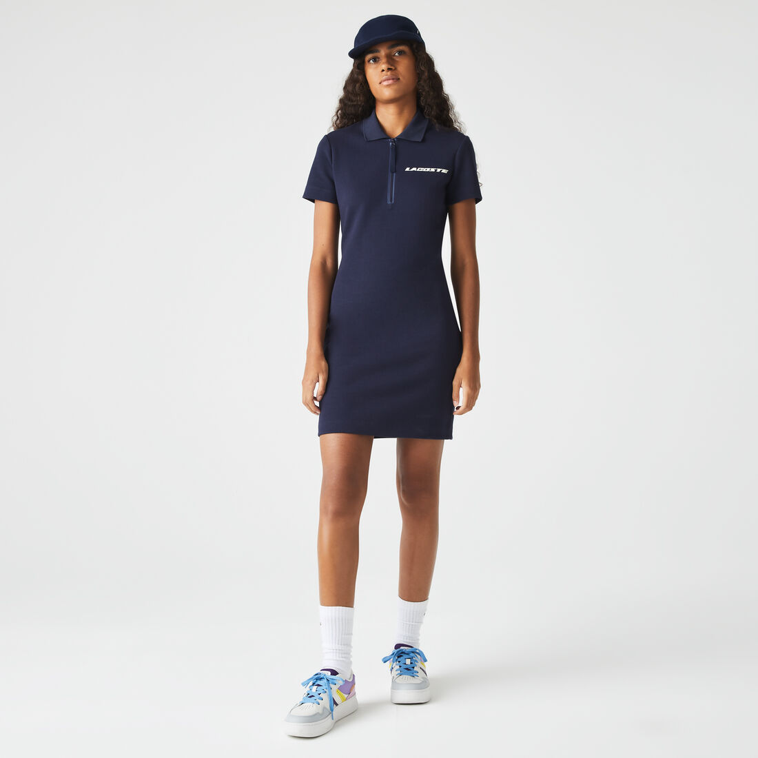 Women's Contrast Branded Two-Ply Jersey Polo Dress Women's Contrast Branded Two-Ply Jersey Polo Dress