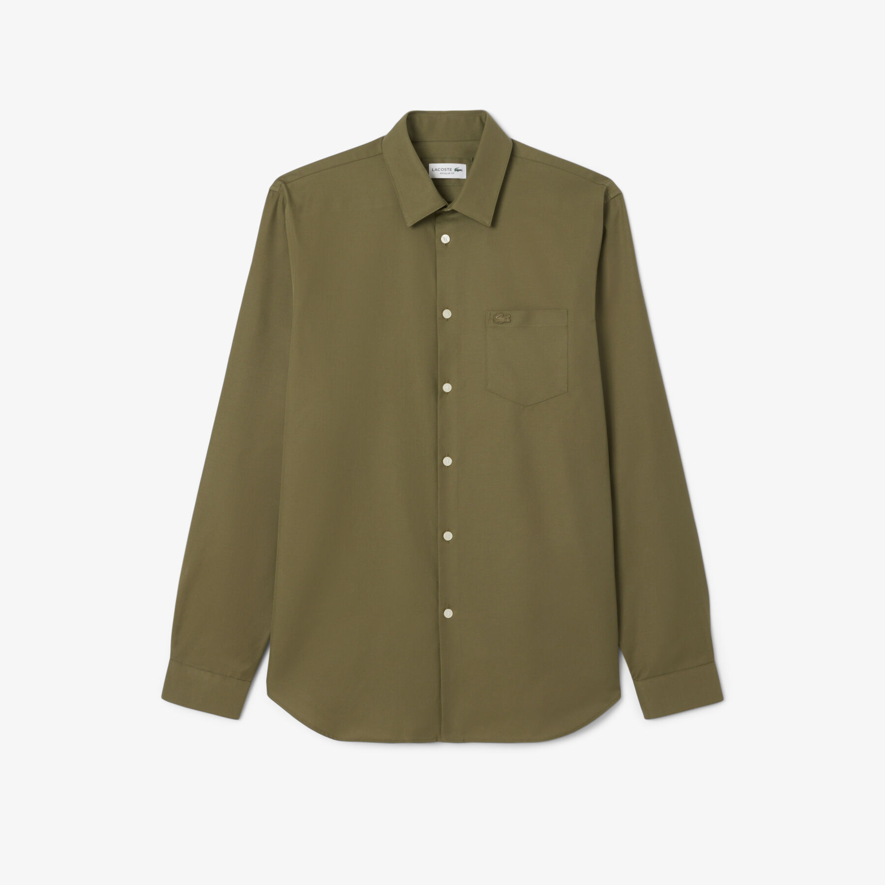 lacoste regular fit cotton poplin shirt