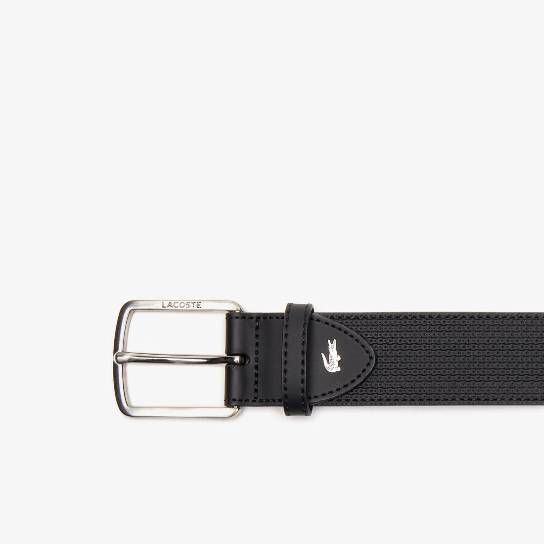 Men's Lacoste Engraved Buckle Texturised Leather Belt Men's Lacoste Engraved Buckle Texturised Leather Belt