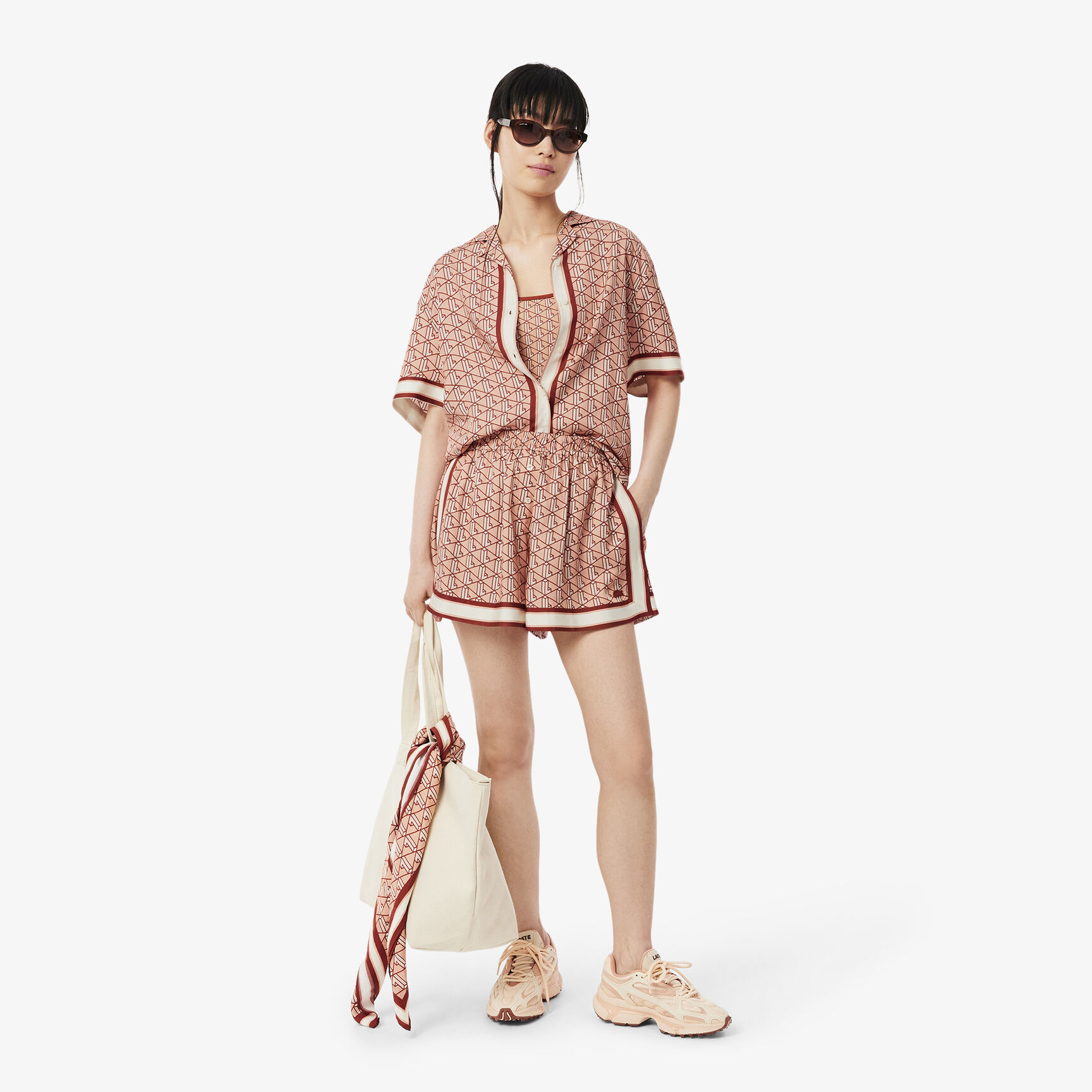 Oversized Monogram Print Shirt