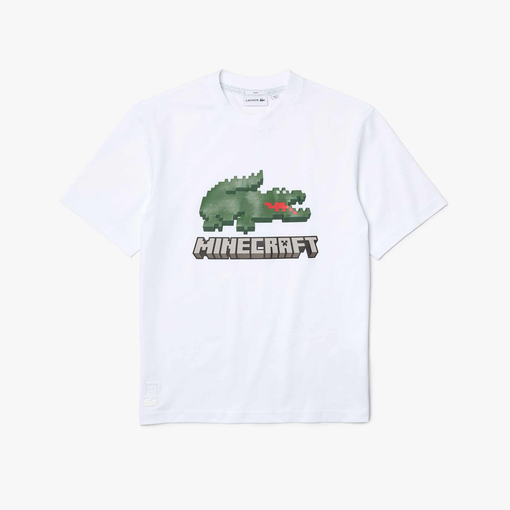 تيشيرت مطبوع قطن عضوي للجنسين مجموعة Lacoste x Minecraft تيشيرت مطبوع قطن عضوي للجنسين مجموعة Lacoste x Minecraft