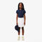 Scalloped Collar Mini Pique Polo Shirt