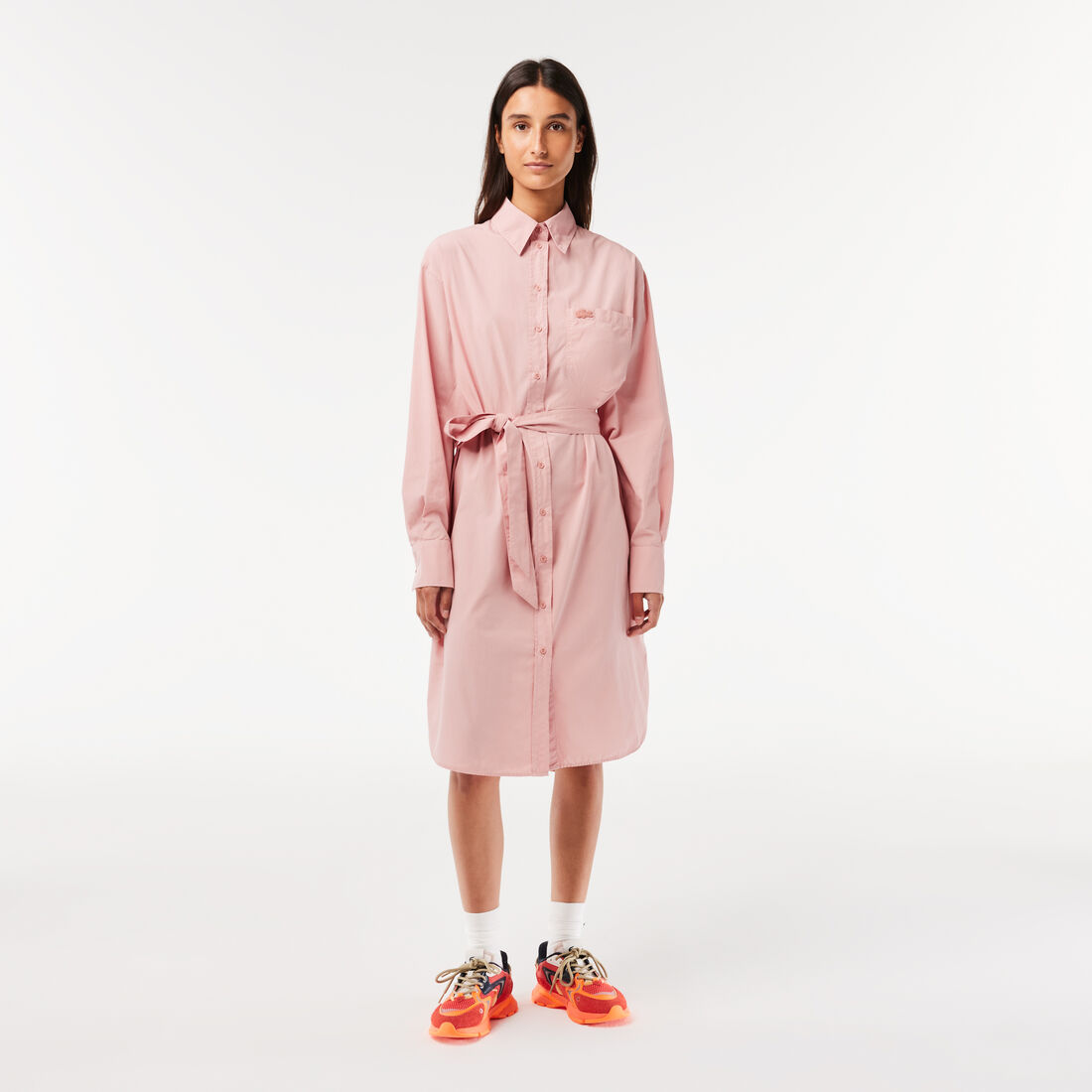 Women&rsquo;s Lacoste Loose Fit Cotton Poplin Shirt Dress