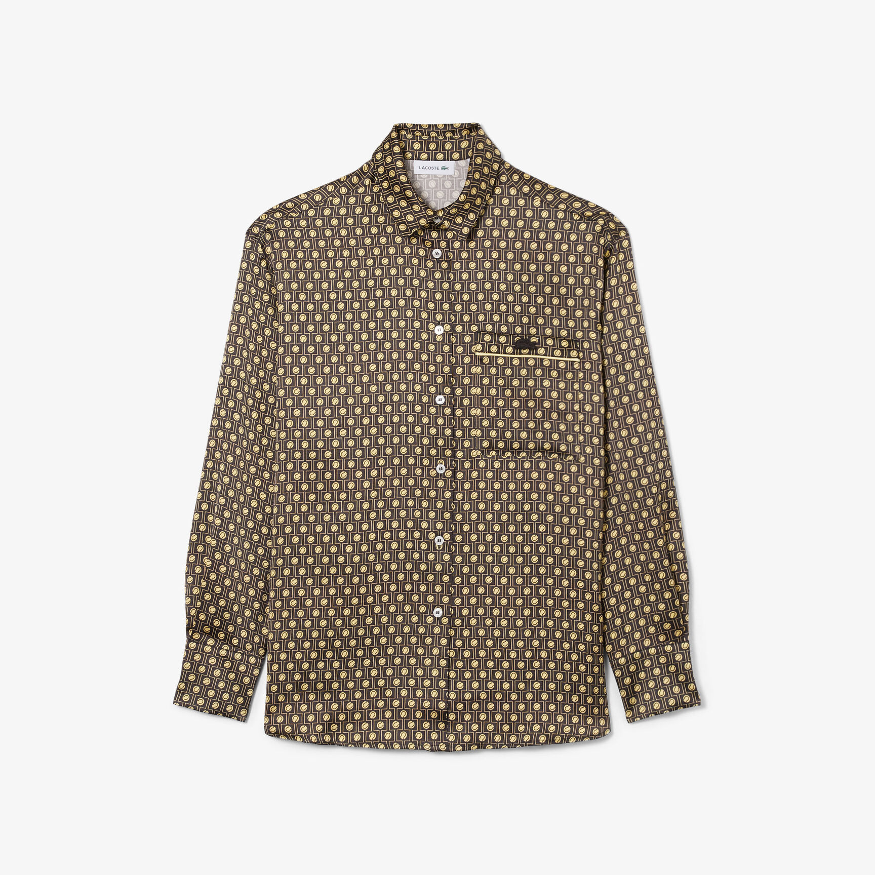 قميص ساتان مطبوع كبير الحجم