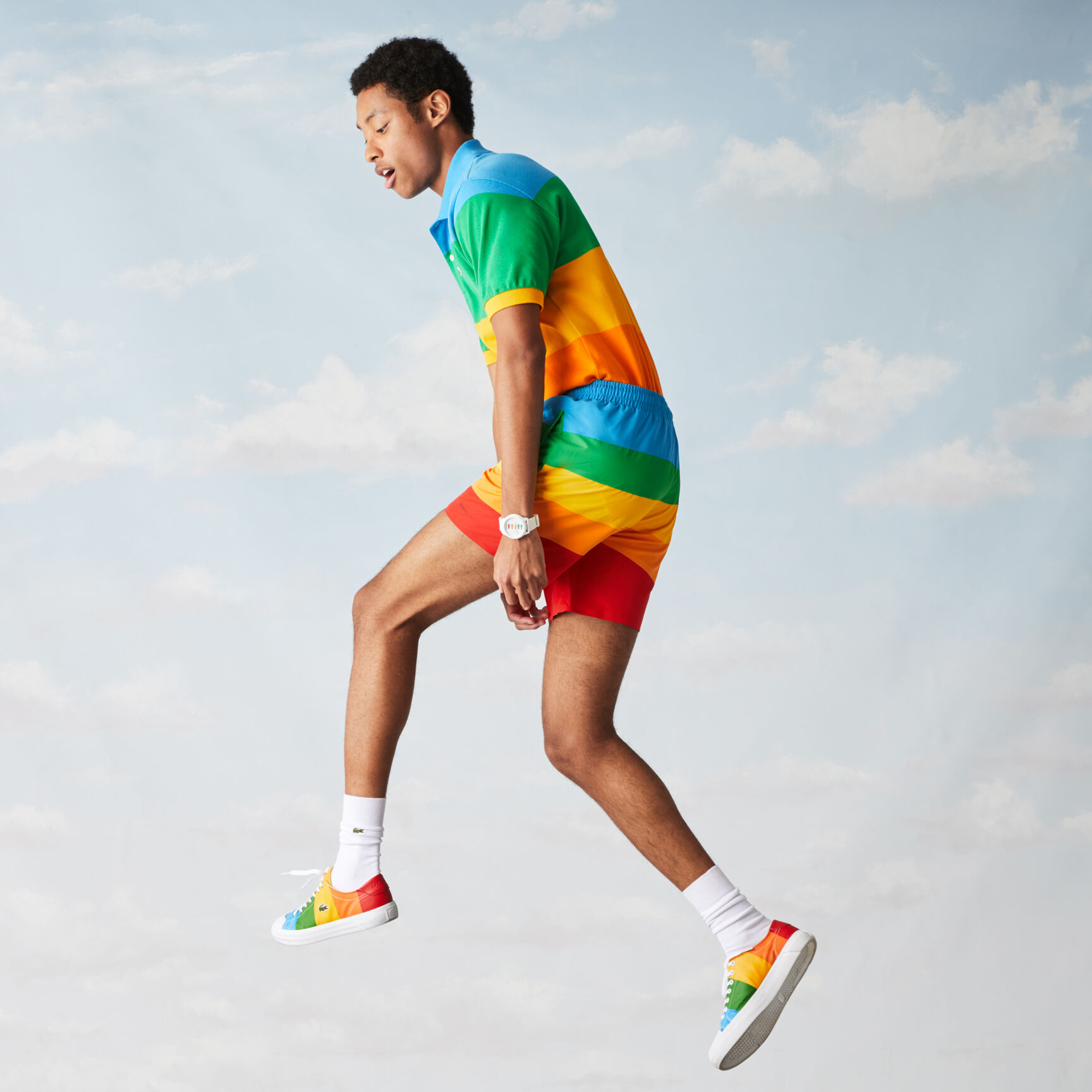 شورت سباحة مقلم ملون للرجال من مجموعة Polaroid شورت سباحة مقلم ملون للرجال من مجموعة Polaroid