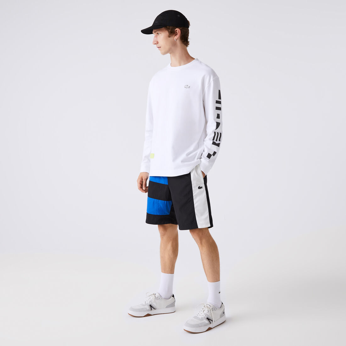 Men's Lacoste Color-block Patchwork Effect Shorts