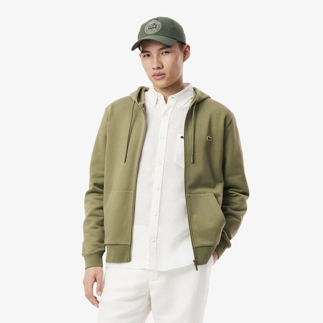 Classic Fit Zipped Fleece Sweatshirt