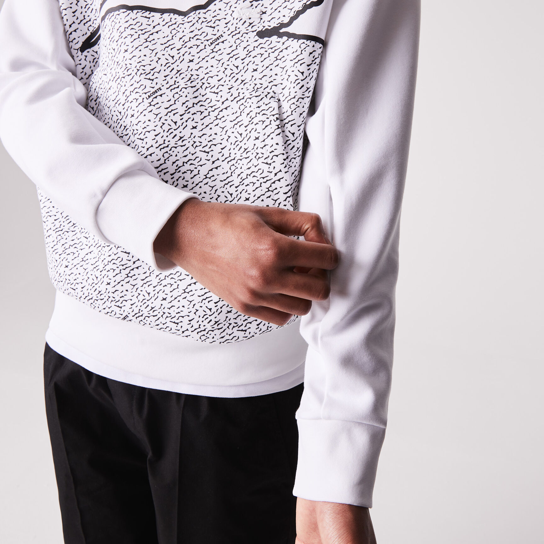 Men&rsquo;s Crew Neck Oversized Crocodile Cotton Blend Sweatshirt