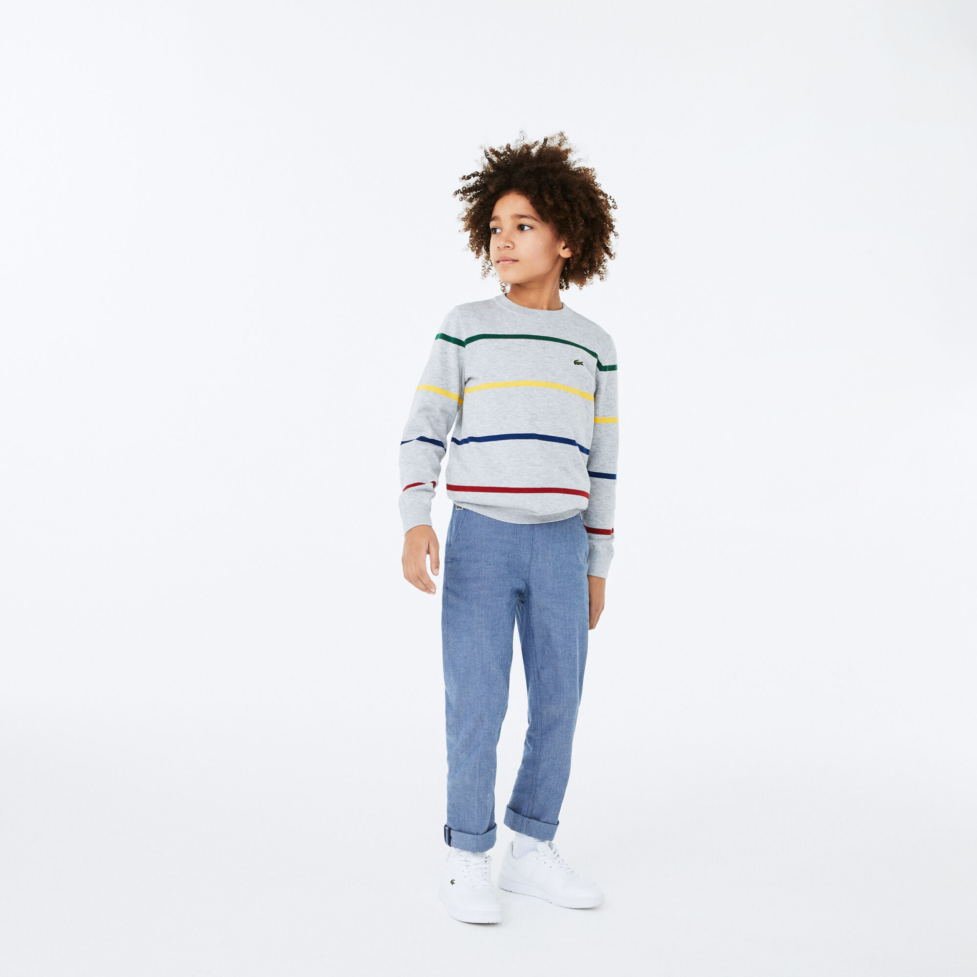 Boys' Coloured Stripe Cotton Blend Sweater Boys' Coloured Stripe Cotton Blend Sweater