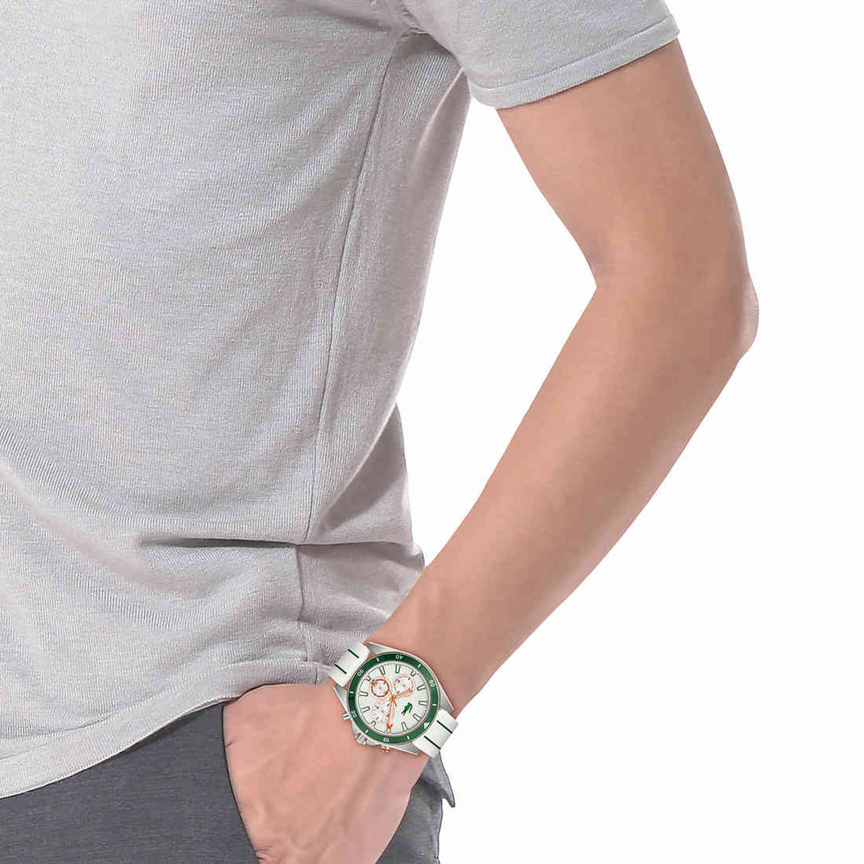 Men's White Silicone Strap Watch
