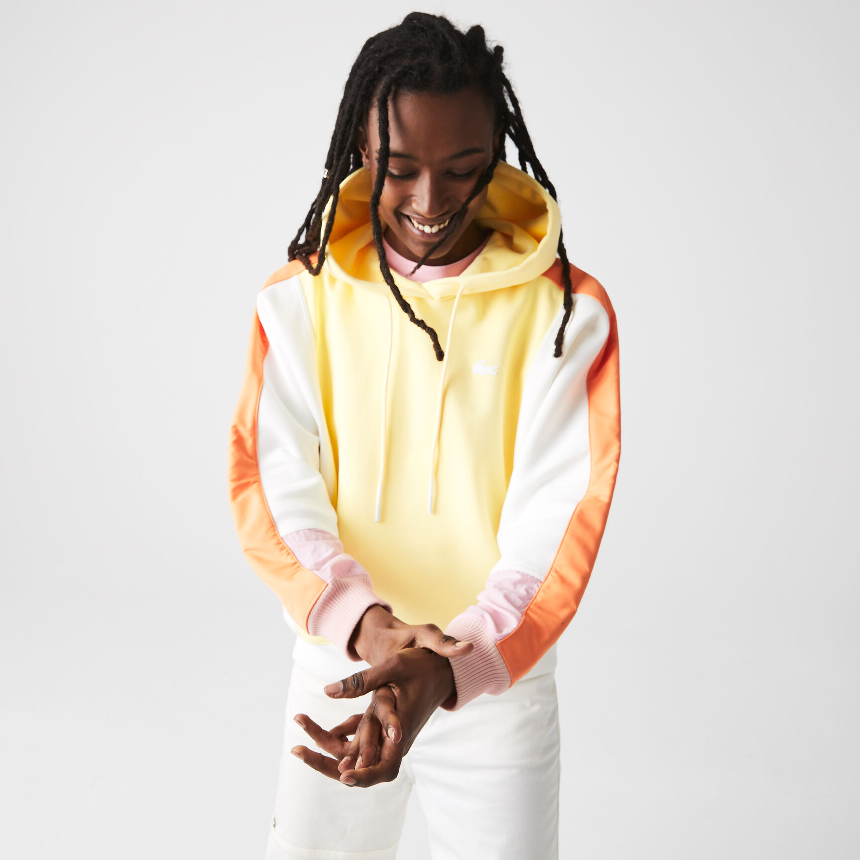 Women's Lacoste L!VE Hooded Colour-block Fleece Hoodie Women's Lacoste L!VE Hooded Colour-block Fleece Hoodie