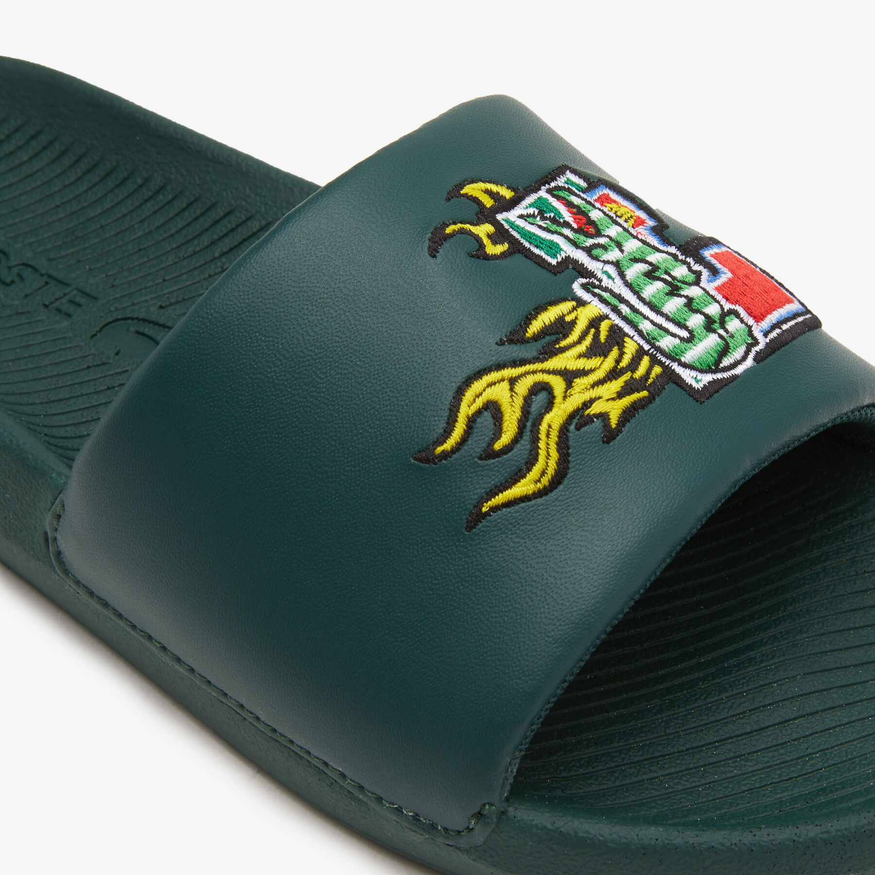 men s lacoste croco synthetic slides